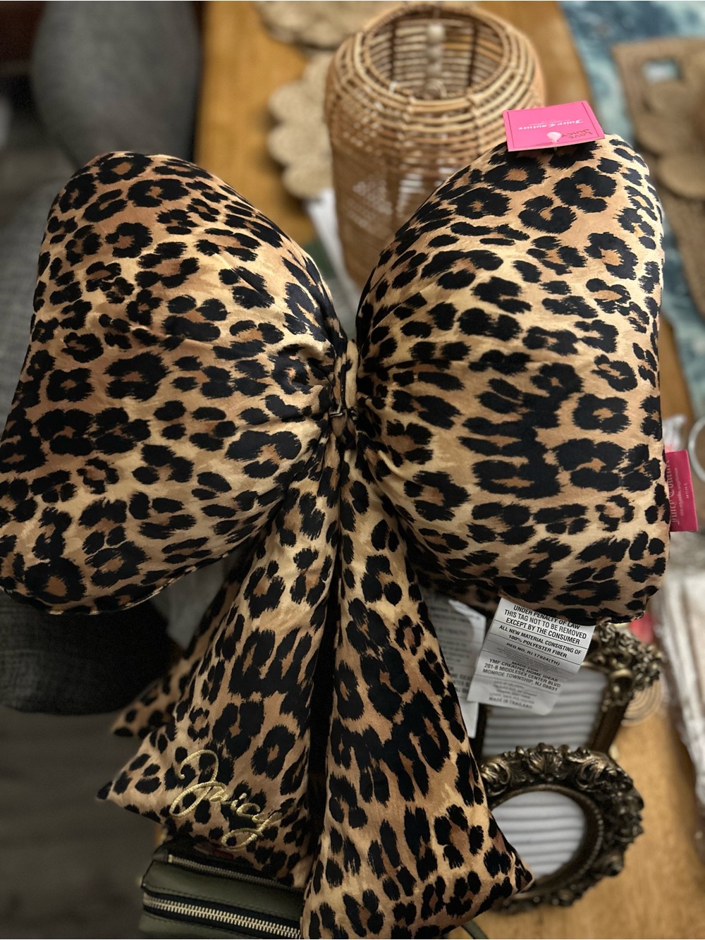Juicy Couture Leopard Print Bow - pillow Brown/Black